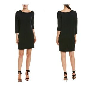 Splendid Off Shoulder Brushed French Terry Black Dress